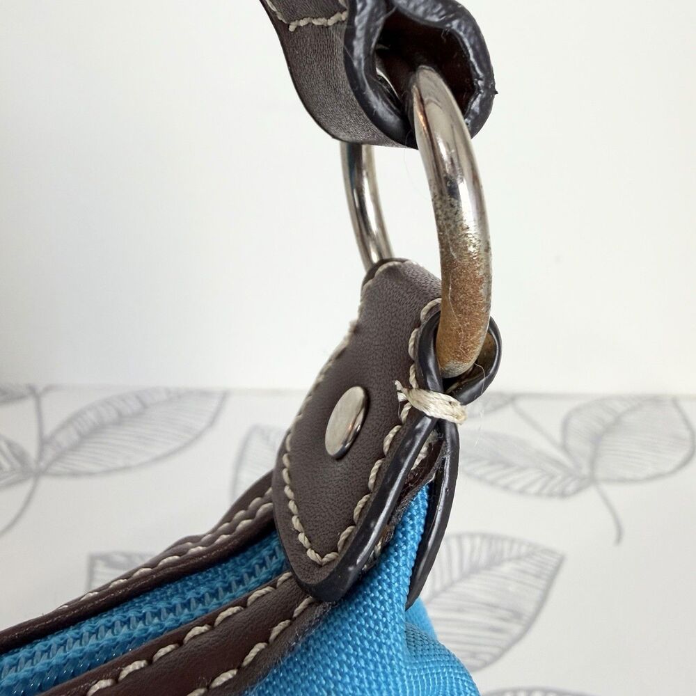 Tommy Hilfiger Vintage Shoulder Purse Teal Blue Flower Bag Charm Y2K NWOT - Picture 8 of 12